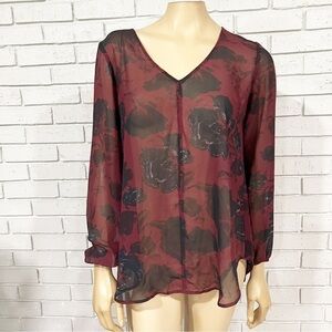 Loft Women’s Sheer Floral Blouse